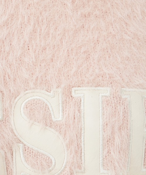 INGNI（イング）の「ショート丈フェザー貼付ロゴニット（ニット/セーター・レディース・グレー×ホワイト/アイボリー系3/アイボリー系4/ピンク系2・M）」の12枚目の写真