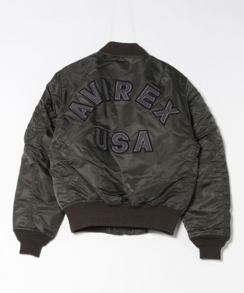 AVIREX(アヴィレックス)の「【AVIREX】MA-1 バックロゴ(MA-1・メンズ・オリーブ/ダークグレー・M/L/XL)」の3枚目の写真