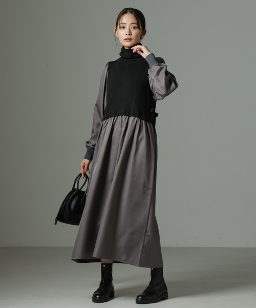 【セール】ニットベストドッキングワンピース（ワンピース）｜nano･universe（ナノユニバース）