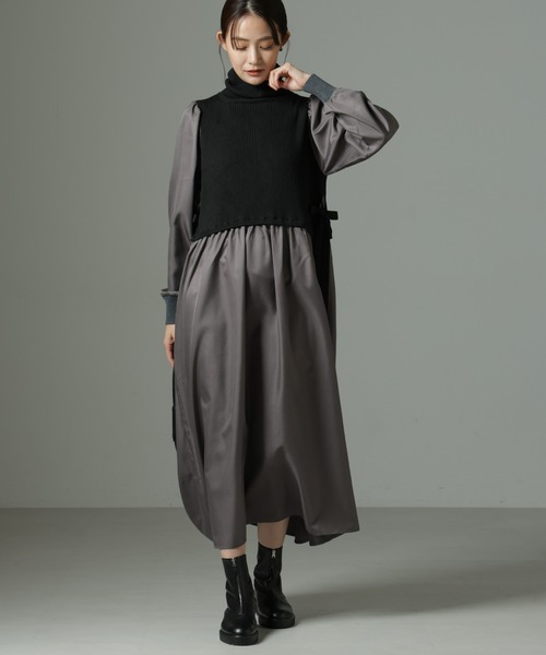 【セール】ニットベストドッキングワンピース（ワンピース）｜nano･universe（ナノユニバース）