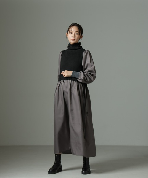 【セール】ニットベストドッキングワンピース（ワンピース）｜nano･universe（ナノユニバース）