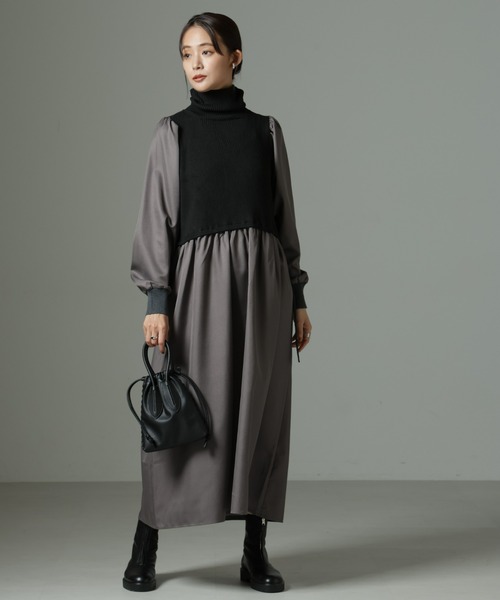 【セール】ニットベストドッキングワンピース（ワンピース）｜nano･universe（ナノユニバース）