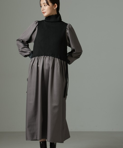 【セール】ニットベストドッキングワンピース（ワンピース）｜nano･universe（ナノユニバース）