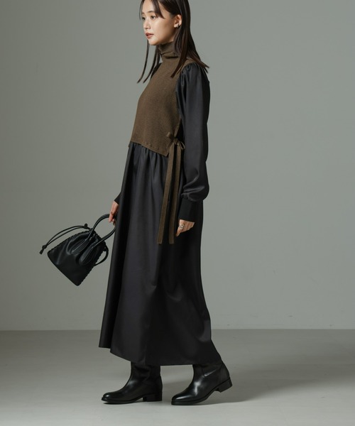 【セール】ニットベストドッキングワンピース（ワンピース）｜nano･universe（ナノユニバース）