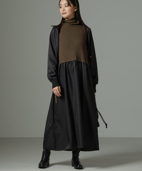 【セール】ニットベストドッキングワンピース（ワンピース）｜nano･universe（ナノユニバース）