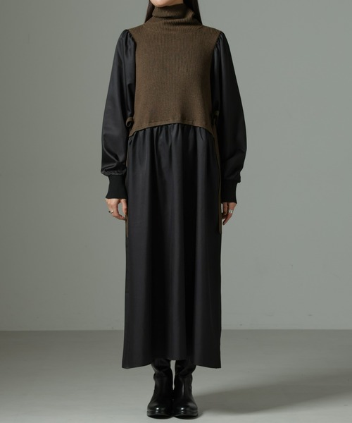 【セール】ニットベストドッキングワンピース（ワンピース）｜nano･universe（ナノユニバース）