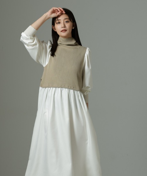 【セール】ニットベストドッキングワンピース（ワンピース）｜nano･universe（ナノユニバース）