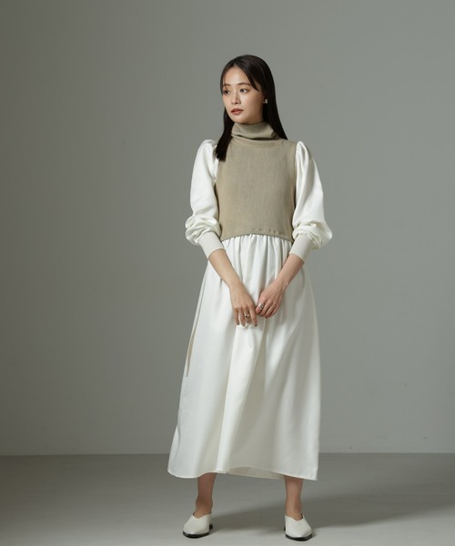 【セール】ニットベストドッキングワンピース（ワンピース）｜nano･universe（ナノユニバース）