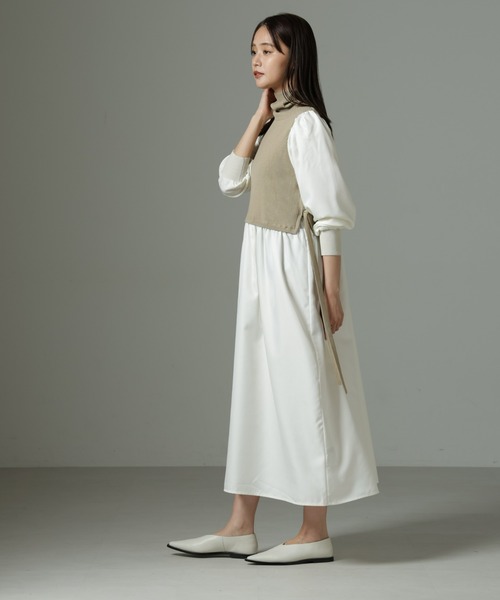 【セール】ニットベストドッキングワンピース（ワンピース）｜nano･universe（ナノユニバース）