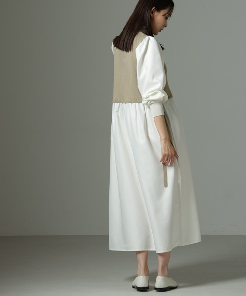 【セール】ニットベストドッキングワンピース（ワンピース）｜nano･universe（ナノユニバース）