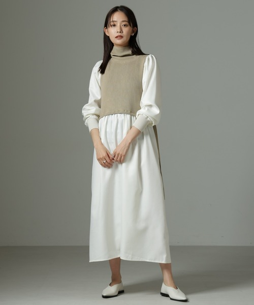 【セール】ニットベストドッキングワンピース（ワンピース）｜nano･universe（ナノユニバース）