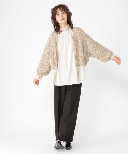 studio CLIP（スタディオクリップ）の「5ゲージフラッグヤーンカーディガン（カーディガン/ボレロ・レディース・ブラック/ブルー/ベージュ・FREE）」の7枚目の写真