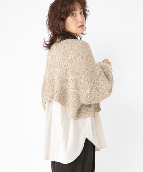 studio CLIP（スタディオクリップ）の「5ゲージフラッグヤーンカーディガン（カーディガン/ボレロ・レディース・ブラック/ブルー/ベージュ・FREE）」の8枚目の写真