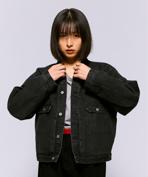 THE BOLDMAN（ザ ボールドマン）の「Basic Denim Jacket  / ベーシックデニムジャケット（デニムジャケット・メンズ・ブルー/ブラック・LARGE/MEDIUM）」の2枚目の写真