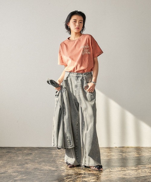 BAYFLOW（ベイフロー）の「[2段階サイズ調整可能]アジャストワイドデニム（デニムパンツ・レディース・インディゴブルー/グレー・MEDIUM/SMALL）」の22枚目の写真