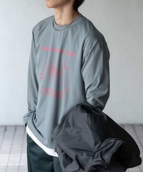 SENSE OF PLACE by URBAN RESEARCH（センスオブプレイスバイアーバンリサーチ）の「Galaxy Graphic Long-Sleeve T-shirts（Tシャツ/カットソー・メンズ・ブラック/ライトグレー/ホワイト・MEDIUM/LARGE）」の3枚目の写真