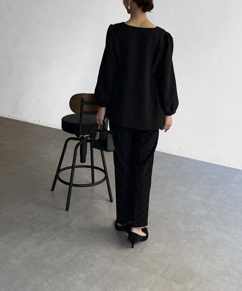 Chez toi（シェトワ）の「【セレモニー対応可】フロッキードットテーパードパンツ（その他パンツ・レディース・ブラック/ネイビー/ベージュ/ブラック系その他・MEDIUM/PM）」の17枚目の写真