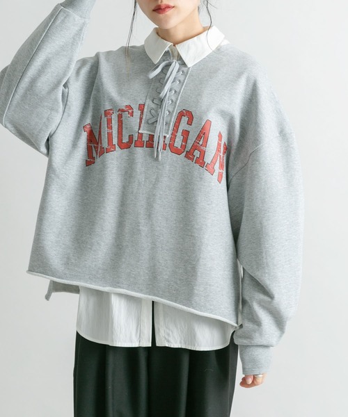 KBF（ケイビーエフ）の「レースアップロゴスウェット（スウェット・レディース・ブラウン/アイボリー/グレー・ONE）」の19枚目の写真