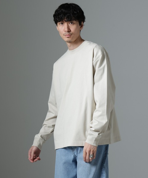 NANO universe（ナノユニバース）の「ビッグシルエットワンポイントTシャツ 長袖（Tシャツ/カットソー・メンズ・ホワイト/ブラック/モスグリーン/ベージュ系その他・M/L）」の3枚目の写真