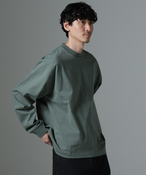 NANO universe（ナノユニバース）の「ビッグシルエットワンポイントTシャツ 長袖（Tシャツ/カットソー・メンズ・ホワイト/ブラック/モスグリーン/ベージュ系その他・M/L）」の4枚目の写真