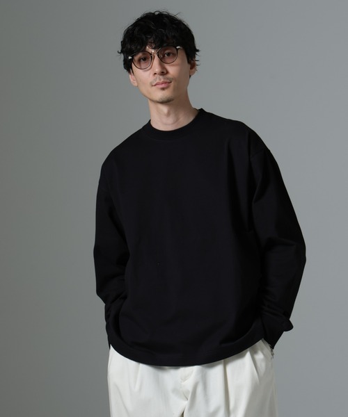 NANO universe（ナノユニバース）の「ビッグシルエットワンポイントTシャツ 長袖（Tシャツ/カットソー・メンズ・ホワイト/ブラック/モスグリーン/ベージュ系その他・M/L）」の2枚目の写真