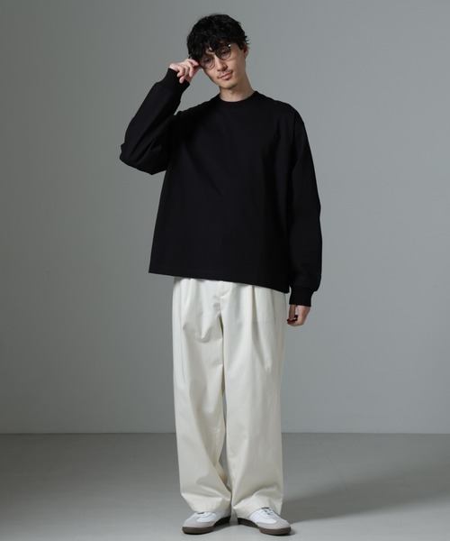 NANO universe（ナノユニバース）の「ビッグシルエットワンポイントTシャツ 長袖（Tシャツ/カットソー・メンズ・ホワイト/ブラック/モスグリーン/ベージュ系その他・M/L）」の9枚目の写真