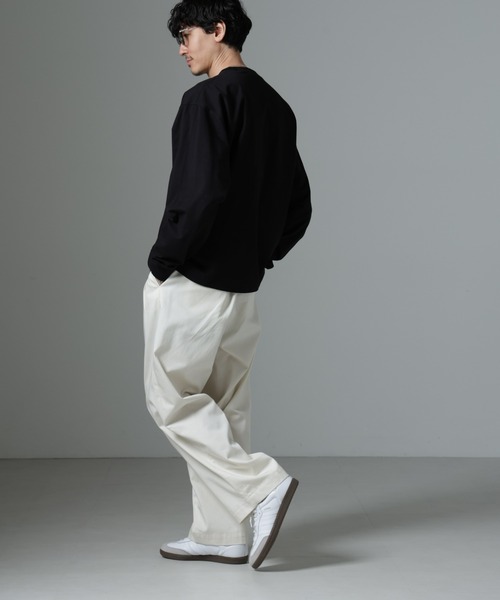 NANO universe（ナノユニバース）の「ビッグシルエットワンポイントTシャツ 長袖（Tシャツ/カットソー・メンズ・ホワイト/ブラック/モスグリーン/ベージュ系その他・M/L）」の10枚目の写真