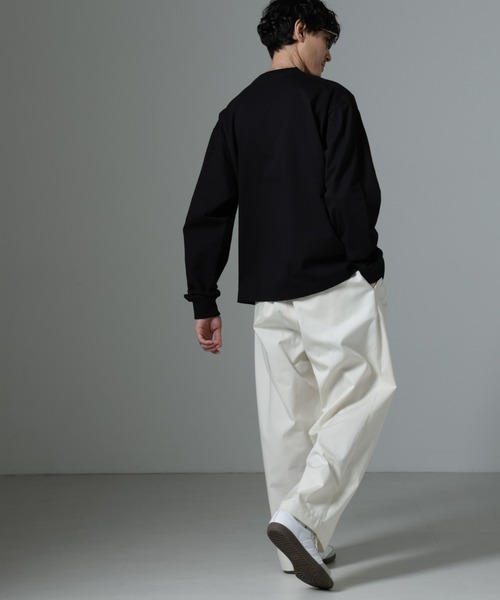 NANO universe（ナノユニバース）の「ビッグシルエットワンポイントTシャツ 長袖（Tシャツ/カットソー・メンズ・ホワイト/ブラック/モスグリーン/ベージュ系その他・M/L）」の11枚目の写真