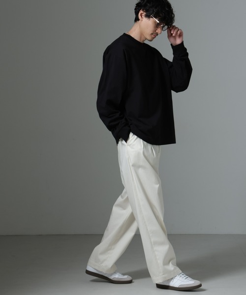 NANO universe（ナノユニバース）の「ビッグシルエットワンポイントTシャツ 長袖（Tシャツ/カットソー・メンズ・ホワイト/ブラック/モスグリーン/ベージュ系その他・M/L）」の12枚目の写真