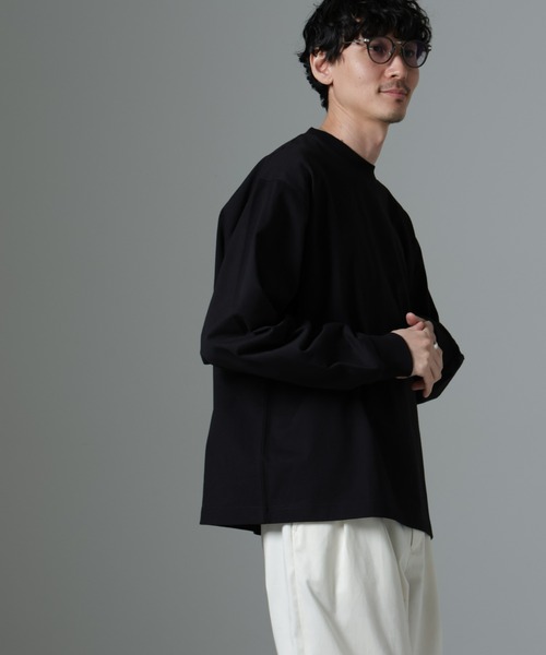 NANO universe（ナノユニバース）の「ビッグシルエットワンポイントTシャツ 長袖（Tシャツ/カットソー・メンズ・ホワイト/ブラック/モスグリーン/ベージュ系その他・M/L）」の8枚目の写真