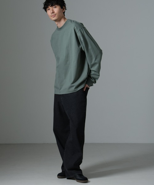 NANO universe（ナノユニバース）の「ビッグシルエットワンポイントTシャツ 長袖（Tシャツ/カットソー・メンズ・ホワイト/ブラック/モスグリーン/ベージュ系その他・M/L）」の18枚目の写真