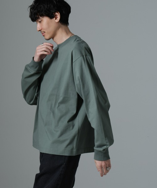 NANO universe（ナノユニバース）の「ビッグシルエットワンポイントTシャツ 長袖（Tシャツ/カットソー・メンズ・ホワイト/ブラック/モスグリーン/ベージュ系その他・M/L）」の14枚目の写真