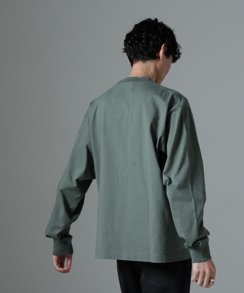 NANO universe（ナノユニバース）の「ビッグシルエットワンポイントTシャツ 長袖（Tシャツ/カットソー・メンズ・ホワイト/ブラック/モスグリーン/ベージュ系その他・M/L）」の15枚目の写真