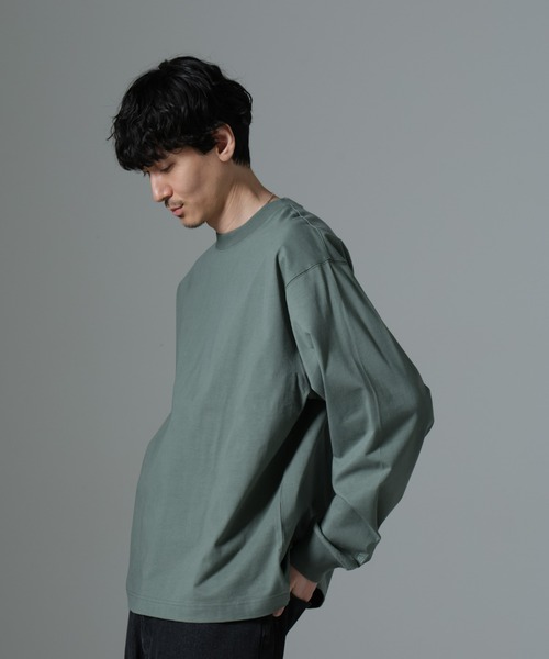 NANO universe（ナノユニバース）の「ビッグシルエットワンポイントTシャツ 長袖（Tシャツ/カットソー・メンズ・ホワイト/ブラック/モスグリーン/ベージュ系その他・M/L）」の16枚目の写真