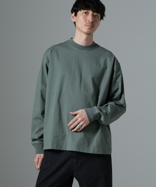 NANO universe（ナノユニバース）の「ビッグシルエットワンポイントTシャツ 長袖（Tシャツ/カットソー・メンズ・ホワイト/ブラック/モスグリーン/ベージュ系その他・M/L）」の13枚目の写真