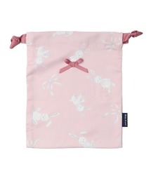 Kids Foret（キッズフォーレ）の「お花・うさぎ総柄巾着袋【S】（ポーチ）」