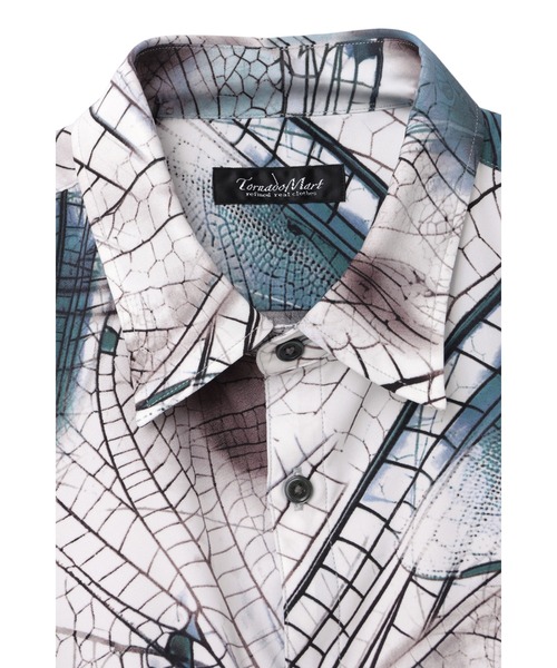 TORNADO MART（トルネードマート）の「TORNADO MART∴ウィングヴェインプリントシャツ（シャツ/ブラウス・メンズ・ブルー系1/ベージュ・M/XXL/LL/L）」の8枚目の写真