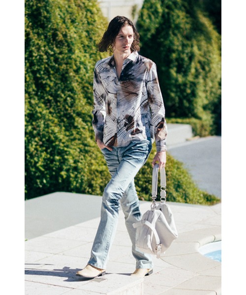 TORNADO MART（トルネードマート）の「TORNADO MART∴ウィングヴェインプリントシャツ（シャツ/ブラウス・メンズ・ブルー系1/ベージュ・M/XXL/LL/L）」の3枚目の写真