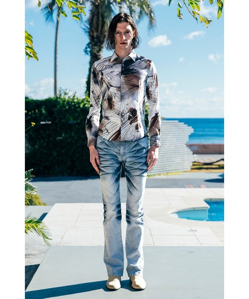 TORNADO MART（トルネードマート）の「TORNADO MART∴ウィングヴェインプリントシャツ（シャツ/ブラウス・メンズ・ブルー系1/ベージュ・M/XXL/LL/L）」の4枚目の写真