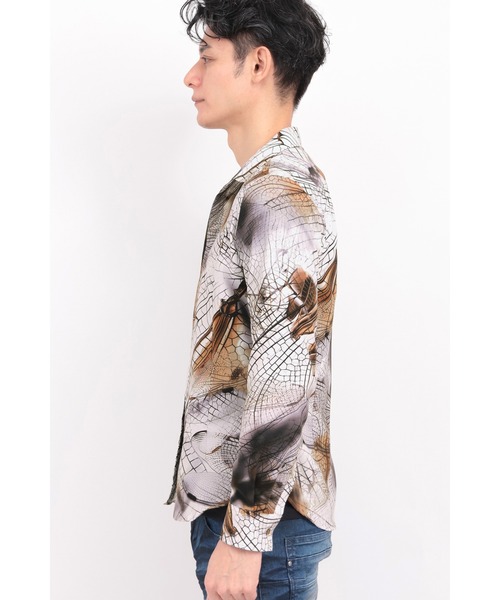 TORNADO MART（トルネードマート）の「TORNADO MART∴ウィングヴェインプリントシャツ（シャツ/ブラウス・メンズ・ブルー系1/ベージュ・M/XXL/LL/L）」の15枚目の写真