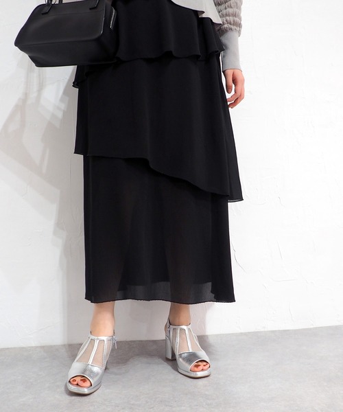 cava cava（サヴァサヴァ）の「厚底チュールサンダル　7305425（サンダル・レディース・シルバー/ブラック・23cm/23.5cm/24cm/24.5cm/22.5cm）」の20枚目の写真