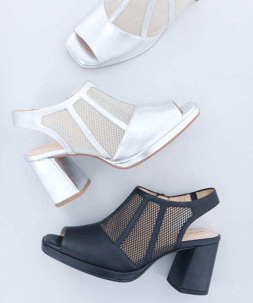 cava cava（サヴァサヴァ）の「厚底チュールサンダル　7305425（サンダル・レディース・シルバー/ブラック・23cm/23.5cm/24cm/24.5cm/22.5cm）」の5枚目の写真