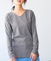 SMILE LAND（スマイルランド）の「＜大きいサイズ＞UVカット綿１００％フライス素材ＶネックＴシャツ（Tシャツ/カットソー）」