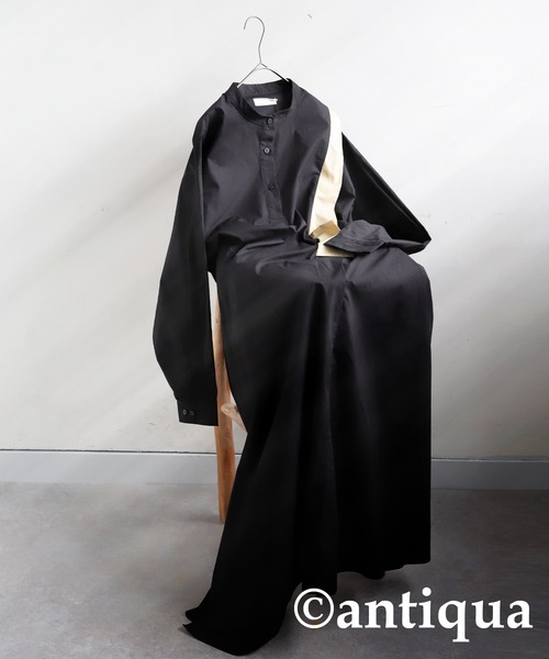 antiqua(アンティカ)の「ライン切り替えワンピース(ワンピース・レディース・ブラック・ONESIZE)」の4枚目の写真