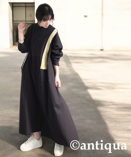 antiqua(アンティカ)の「ライン切り替えワンピース(ワンピース・レディース・ブラック・ONESIZE)」の14枚目の写真