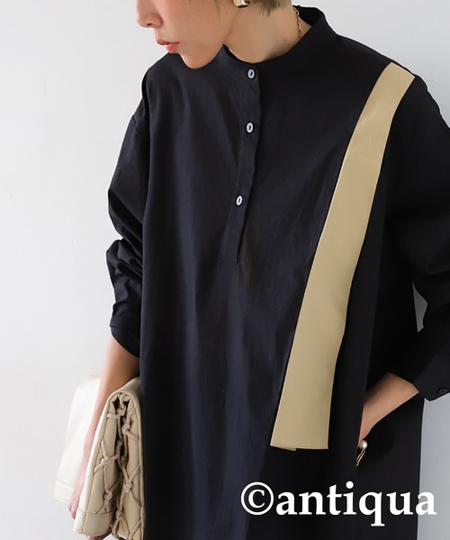 antiqua(アンティカ)の「ライン切り替えワンピース(ワンピース・レディース・ブラック・ONESIZE)」の15枚目の写真