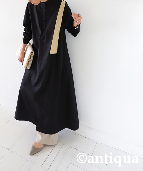 antiqua(アンティカ)の「ライン切り替えワンピース(ワンピース・レディース・ブラック・ONESIZE)」の16枚目の写真