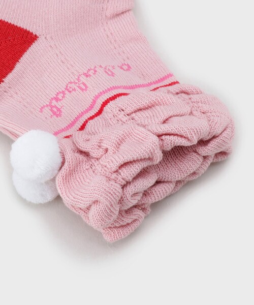 adabat（アダバット）の「フレンチボンボンショートソックス（ソックス/靴下・レディース・ベビーピンク/ホワイト/ネイビー・00）」の6枚目の写真