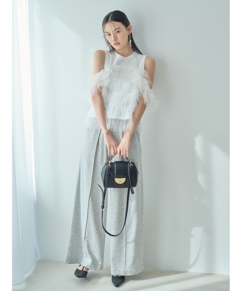 FRAY I.D（フレイアイディー）の「【WEB限定カラー】スウェットタックパンツ（スウェットパンツ・レディース・ピンク/ライトグレー/ホワイト/チャコールグレー・1/0）」の8枚目の写真