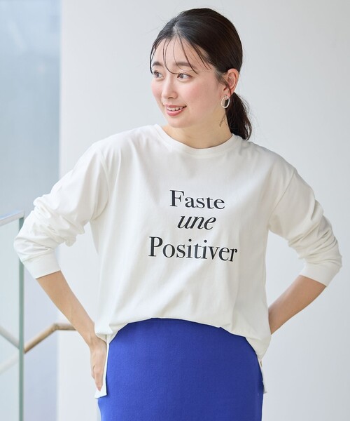 ANY(エニィ)の「オーガビッツロングスリーブTシャツ(Tシャツ/カットソー・レディース・グレー系1/ホワイト系1/ホワイト系2・F)」の4枚目の写真